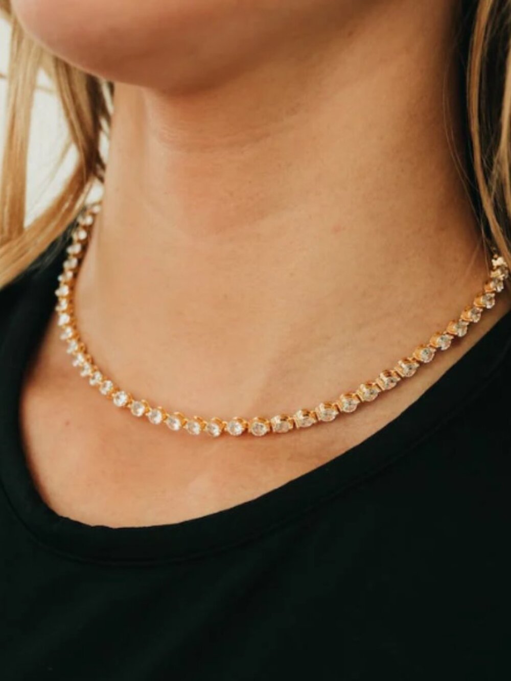 Luxe Line Frosted In Diamonds Choker Necklace - WATERPROOF NEW!!